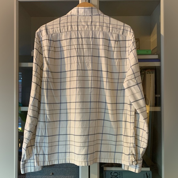 Men’s, Vince L-Sleeve Checked Button-Up, White. Size L - Picture 2 of 7
